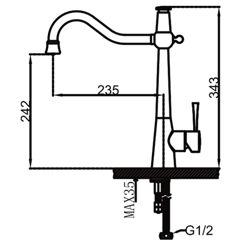 Смеситель для кухни со встроенным фильтром (краном) под питьевую воду Gappo G4398-12