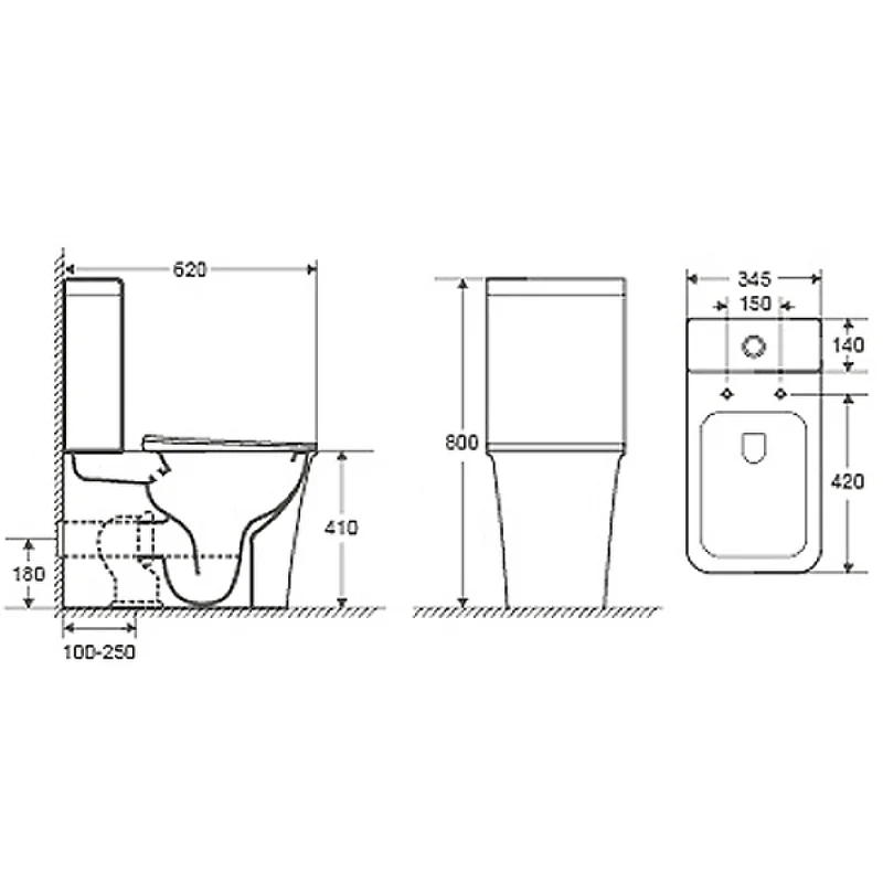 Унитаз ARNO напольный безободковый Ceruttispa CT7838 (620х345х800)