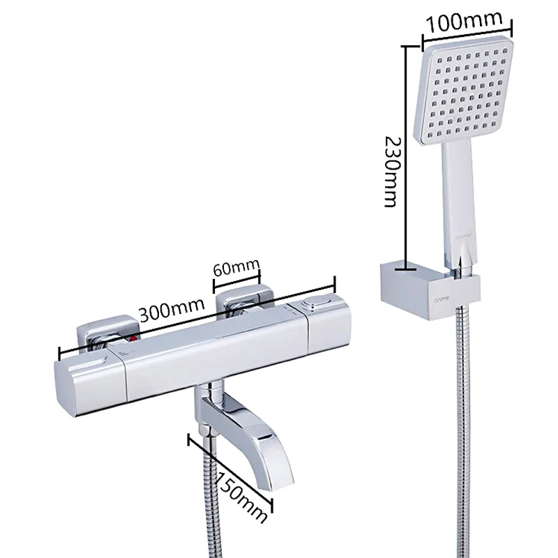 Смеситель для ванны Gappo G3291 с термостатом Хром