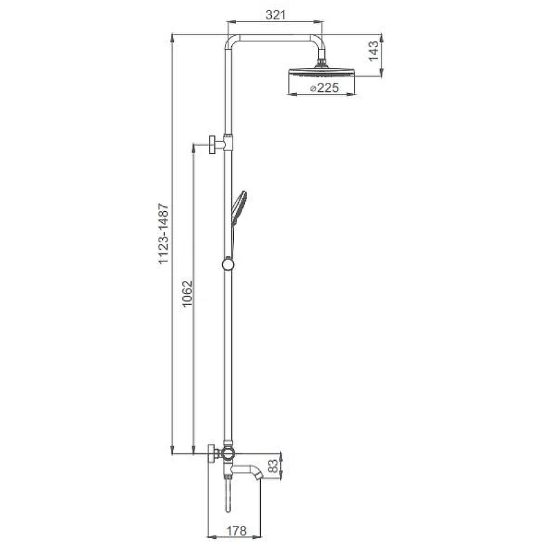 Душевая система Gappo G90 G2490 с термостатом Хром