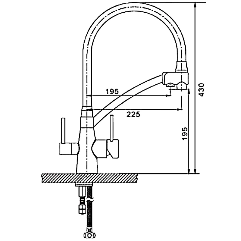 Смеситель для кухни с гибким изливом Gappo G4398-9
