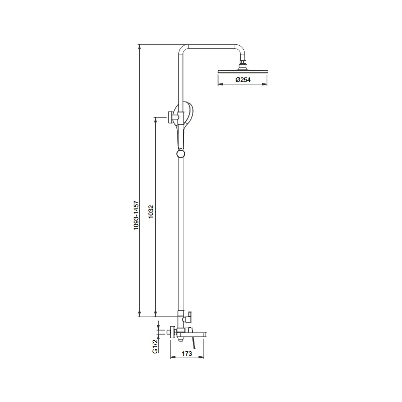Душевая стойка со смесителем Gappo G99-39 G2499-39 Графит глянец