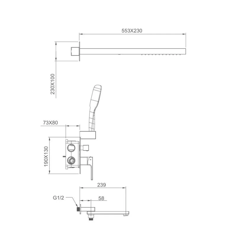 Душевой комплект Gappo G7117-73