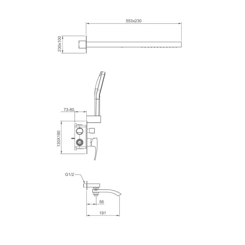 Душевой комплект Gappo G7107-73