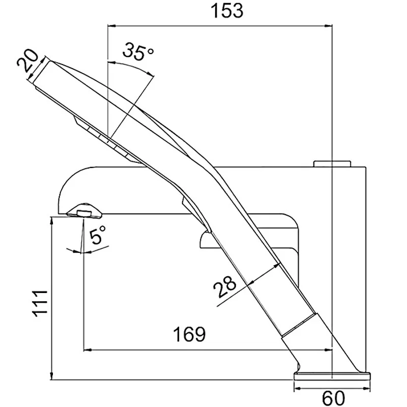 Смеситель на борт ванны Gappo G03-8 G1103-8 Белый Хром