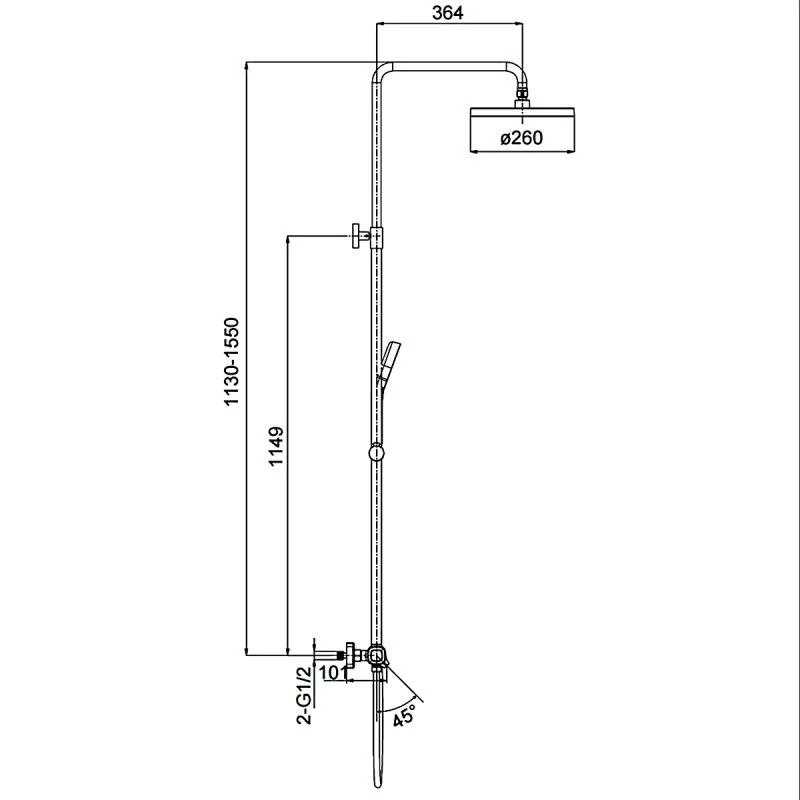 Душевая система Gappo G2495-76 с термостатом Черная матовая