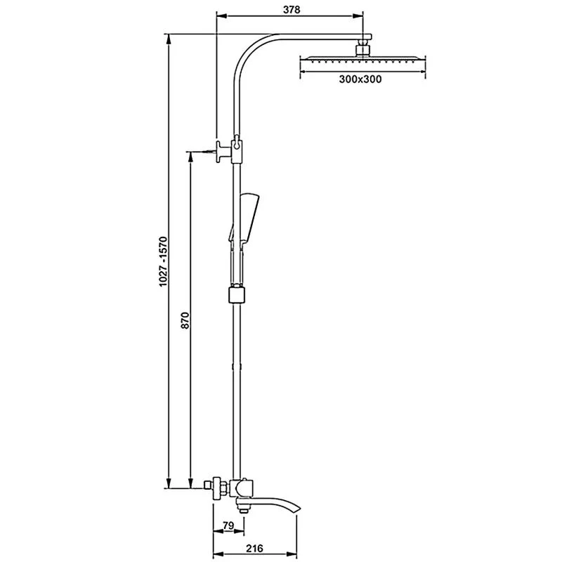 Душевая система Gappo G07-6 G2407-60 с термостатом Черная матовая