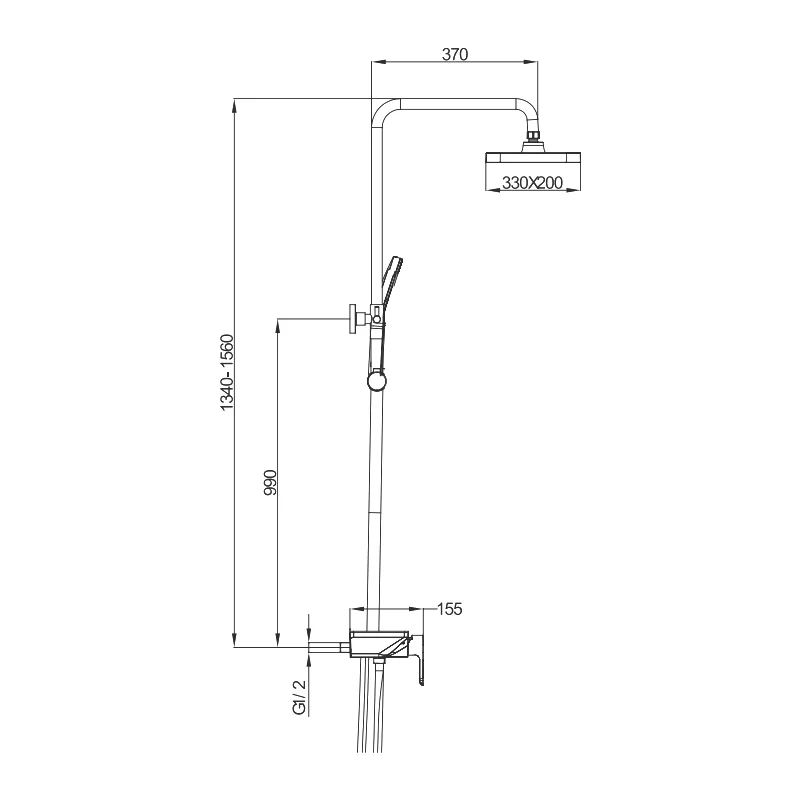 Душевая стойка со смесителем Gappo G2496-10 Хром