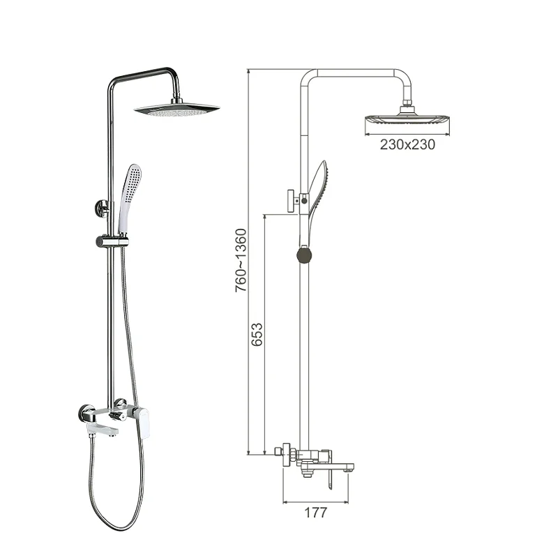 Душевая система Gappo G48 G2448 Белая Хром