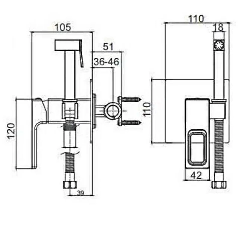 Гигиенический душ со смесителем Gappo G7217-8 Белый Хром