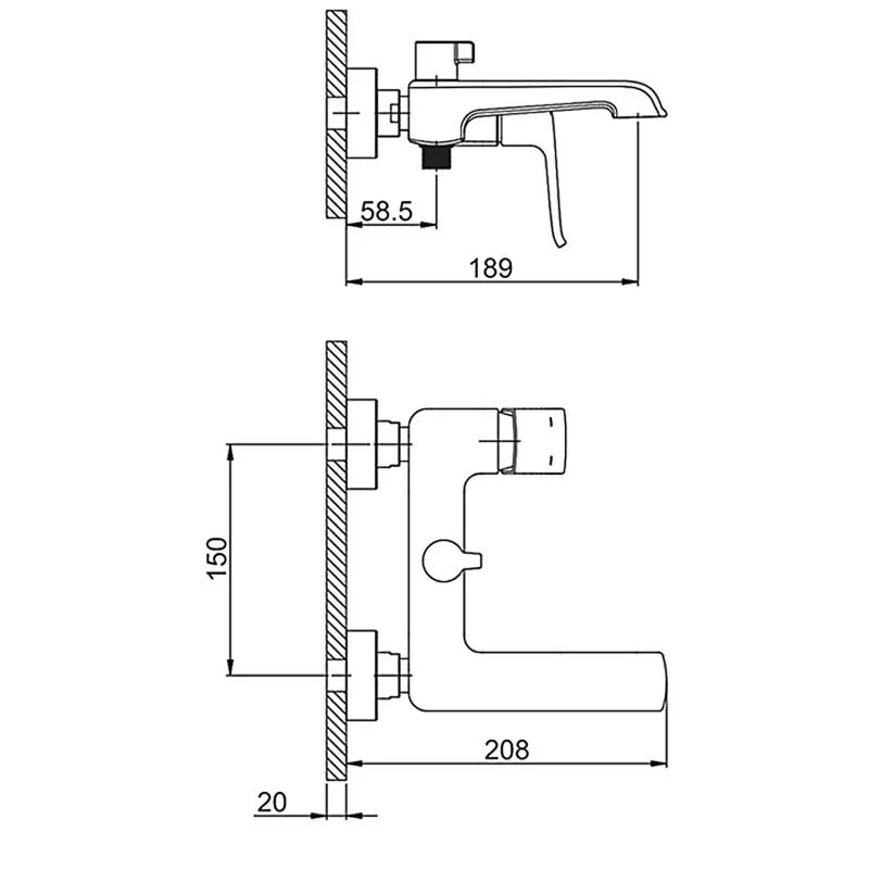 Смеситель для ванны Gappo G50 G3250-8 Хром