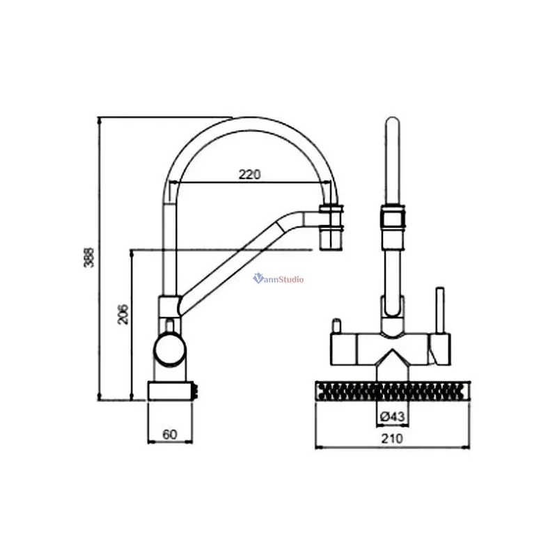 Смеситель для кухни с гибким изливом Gappo G4098-9