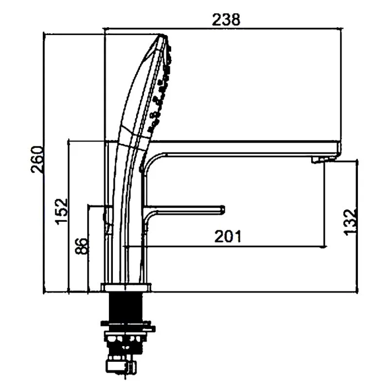 Смеситель на борт ванны Gappo G17-6 G1117-6 Черный матовый