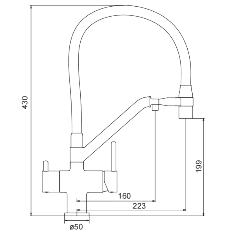 Смеситель для кухни с гибким изливом Gappo G4398-88
