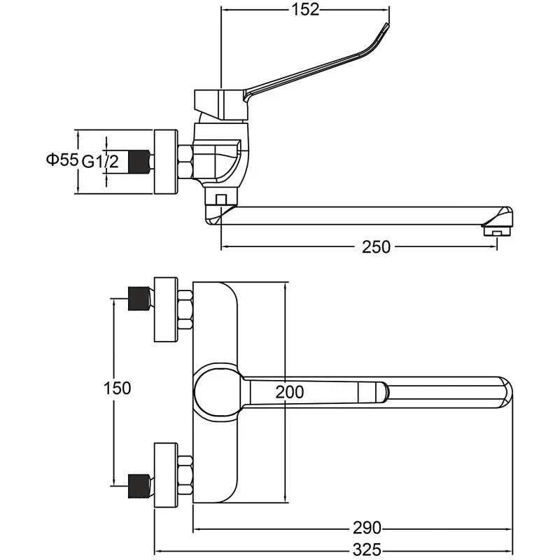 Настенный смеситель для кухни Gappo G4621