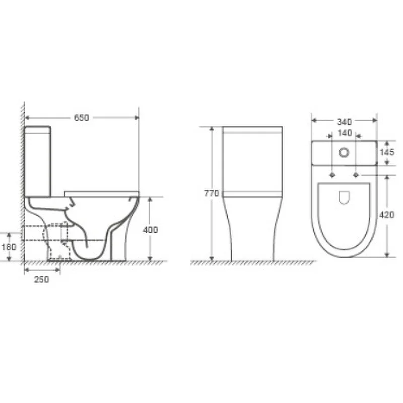 Унитаз BERNINA напольный безободковый Ceruttispa CT7193 (650x340x770)