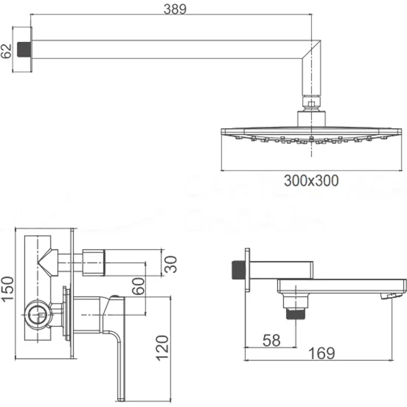 Душевой комплект Gappo G7117-3
