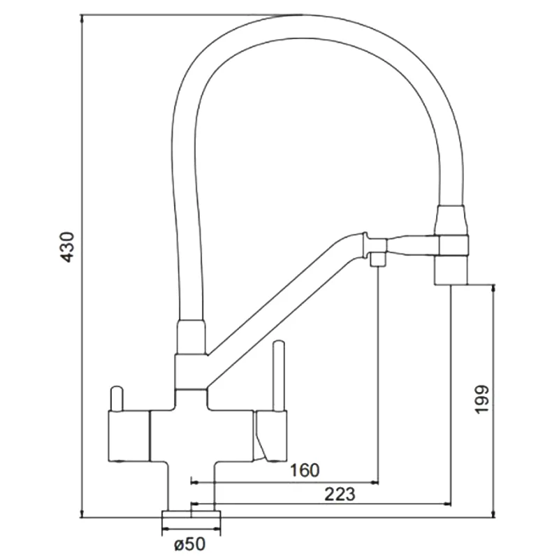 Смеситель для кухни с гибким изливом Gappo G4398-86