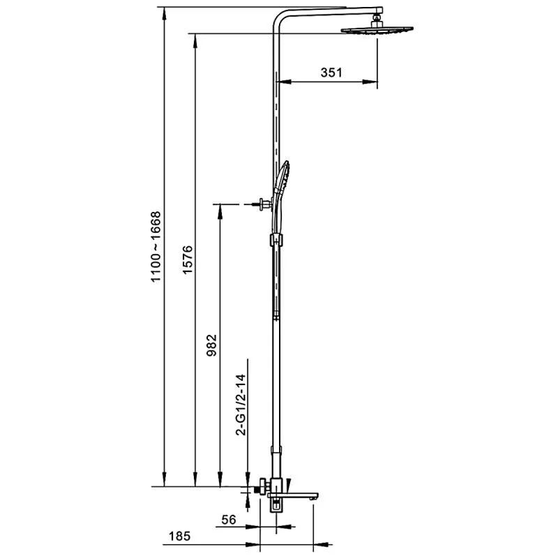 Душевая система Gappo G17-9 G2417-9 Оружейная сталь