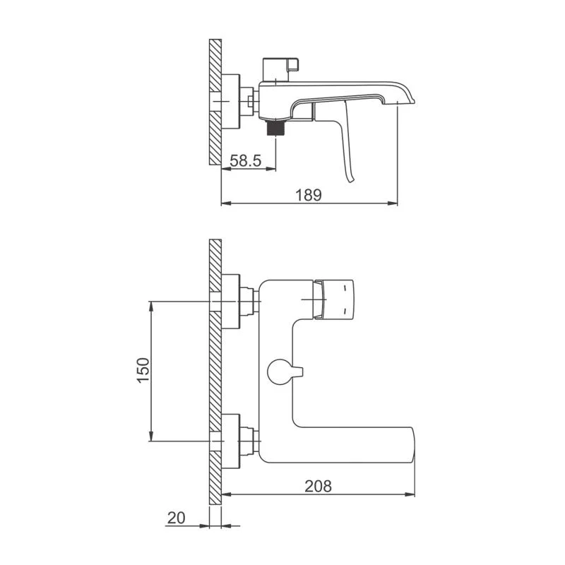 Смеситель для ванны Gappo G50 G3250 Черный матовый