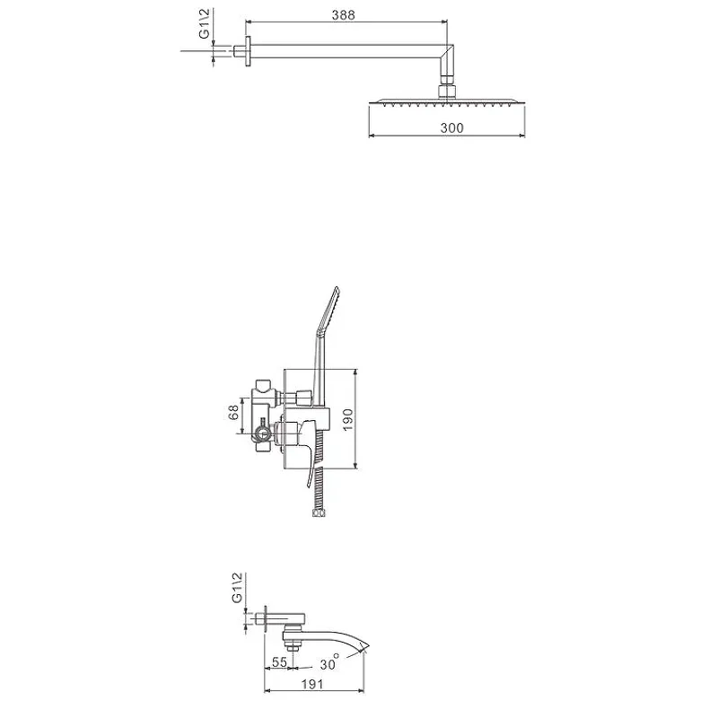 Душевой комплект Gappo G7107-6