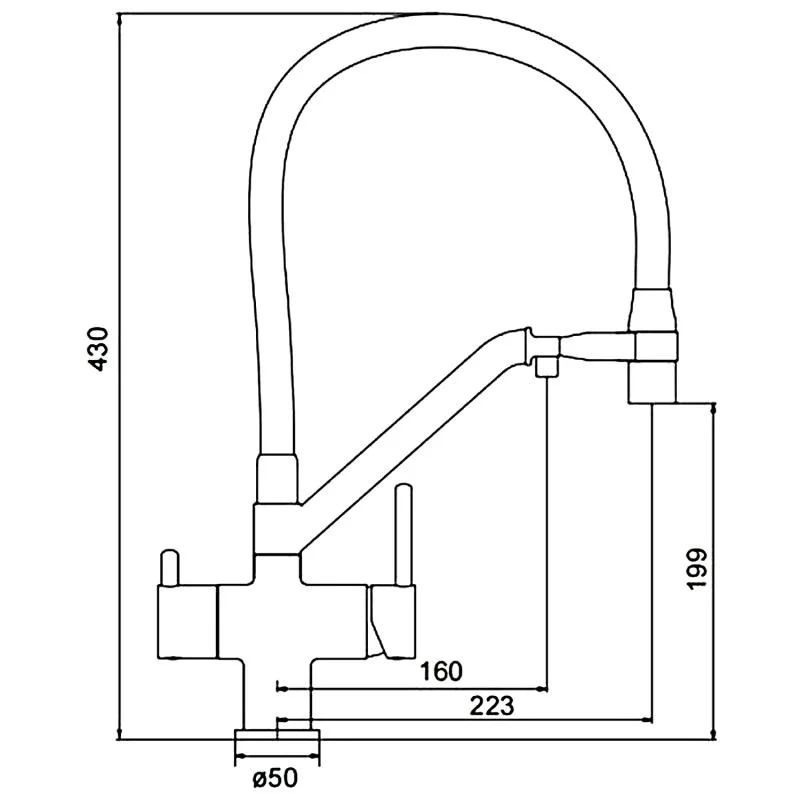 Смеситель для кухни с гибким изливом Gappo G4398-81