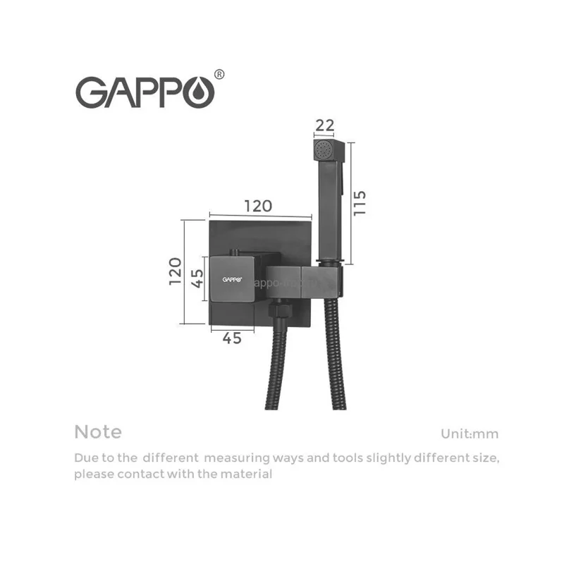Гигиенический душ со смесителем Gappo G7207-60 с термостатом Черный матовый