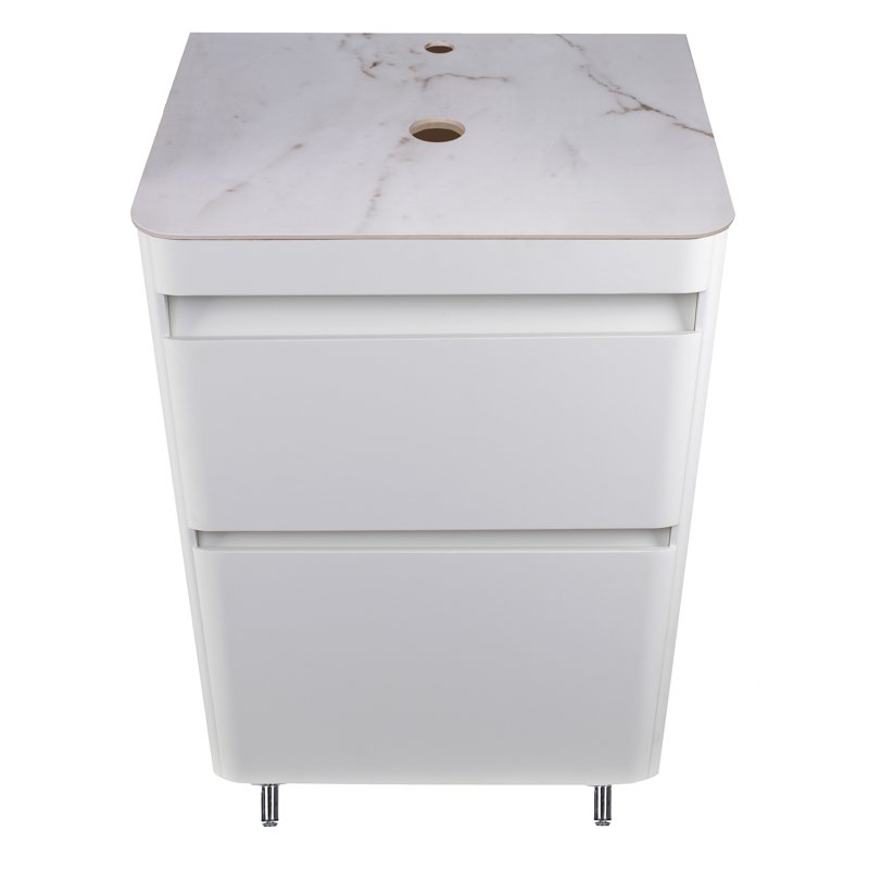 Столешница керамогранит Style Line Атлантика 60 ID01 СС-00002233, 60 см, белый глянцевый мрамор