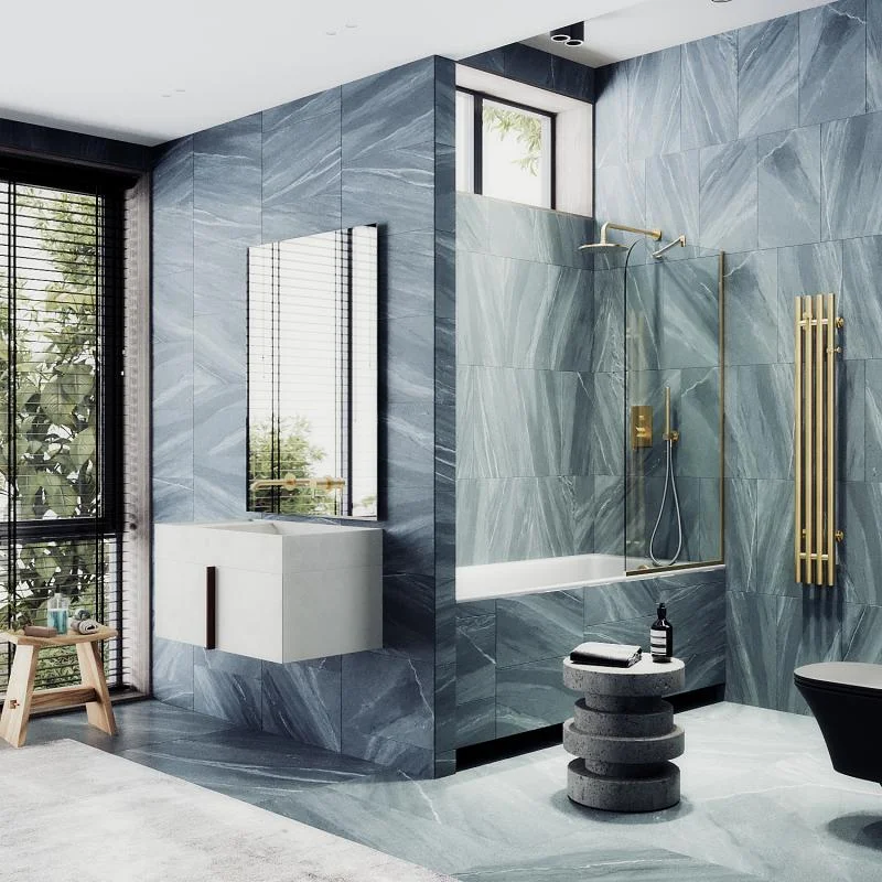 Шторка на ванну Maybah Glass MGV-154-3у 740x1400 в узком профиле Золото стекло прозрачное Шторка на ванну Maybah Glass MGV-154-3у 740x1400 в узком профиле Золото стекло прозрачное
