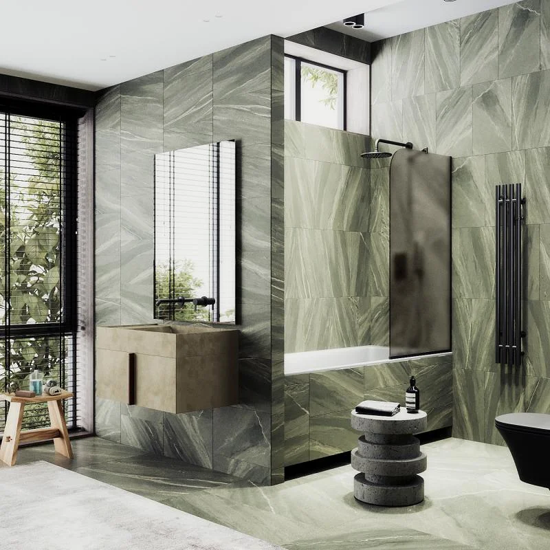 Шторка на ванну Maybah Glass MGV-148-6у 640x1400 в узком профиле Черный стекло бронзовое матовое Шторка на ванну Maybah Glass MGV-148-6у 640x1400 в узком профиле Черный стекло бронзовое матовое