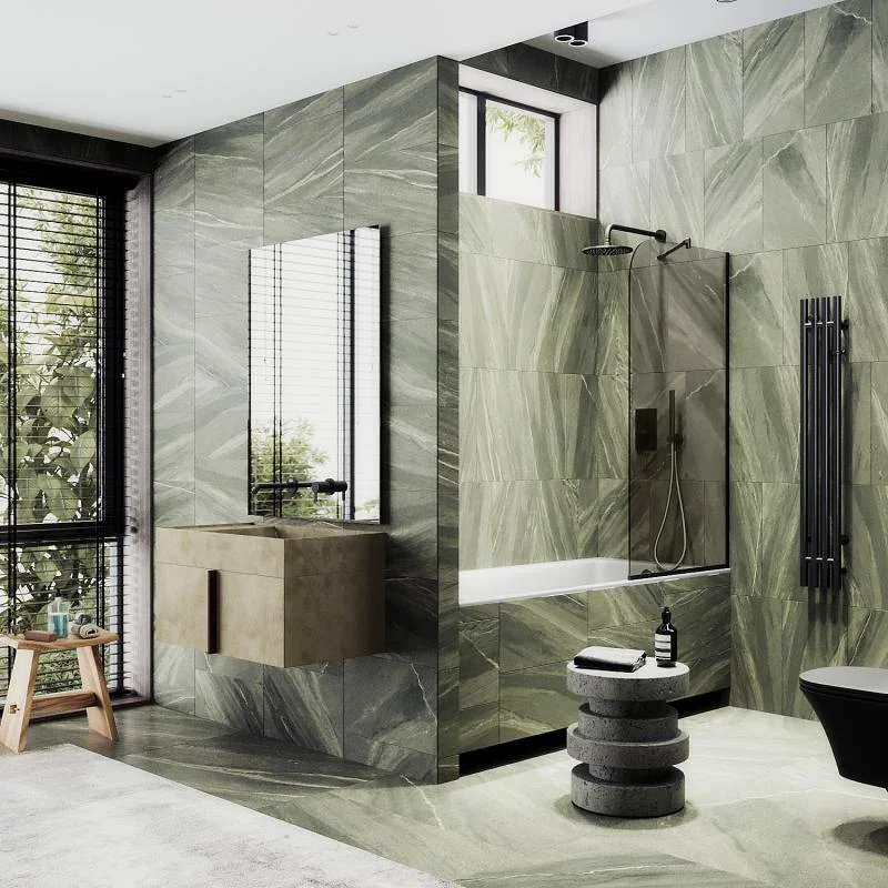 Шторка на ванну Maybah Glass MGV-70-6у 800x1400 в узком профиле Черный стекло бронзовое Шторка на ванну Maybah Glass MGV-70-6у 800x1400 в узком профиле Черный стекло бронзовое