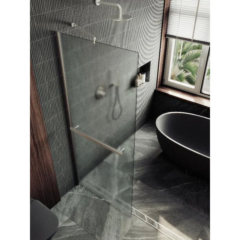 Душевая перегородка Maybah Glass MGD-731-5ш 790x1950 в широком профиле Хром матовый стекло сатиновое