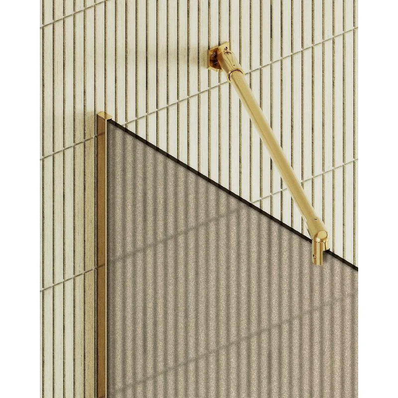 Душевая перегородка Maybah Glass MGD-697-3у 790x1950 в узком профиле Золото стекло бронзовое матовое