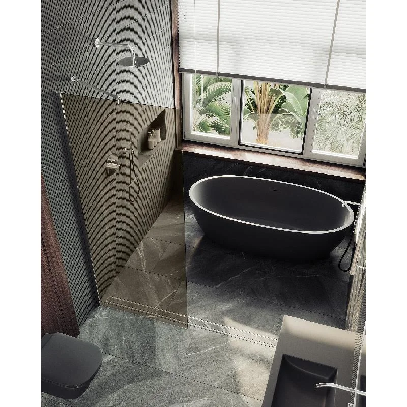 Душевая перегородка Maybah Glass MGD-696-5ш 790x1950 в широком профиле Хром матовый стекло бронзовое