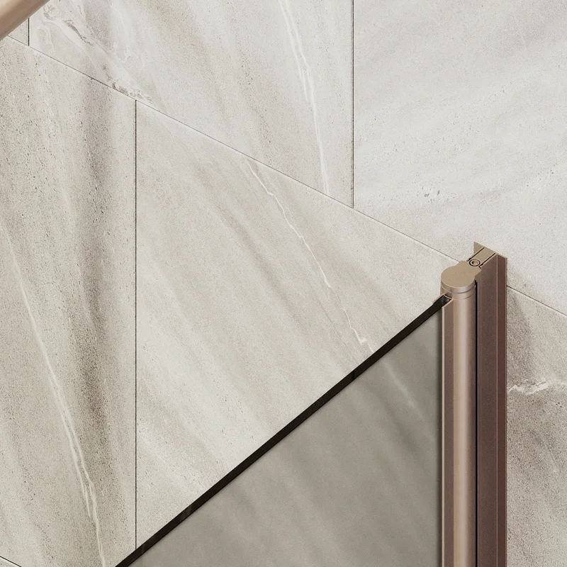Шторка на ванну Maybah Glass MGV-602-2 400x1400 поворотная на монопетле Бронза стекло бронзовое матовое
