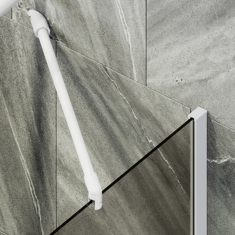 Шторка на ванну Maybah Glass MGV-71-1ш 900x1400 в широком профиле Белый стекло бронзовое