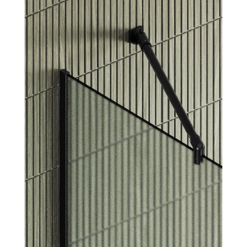 Душевая перегородка Maybah Glass MGD-700-6у 790x1950 в узком профиле Черный стекло сатиновое