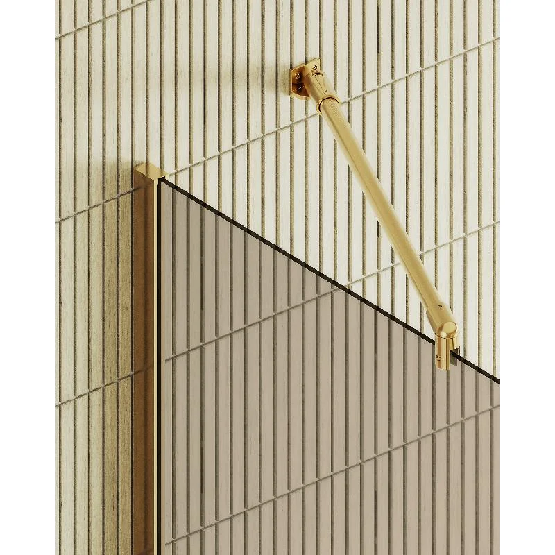 Душевая перегородка Maybah Glass MGD-696-3ш 790x1950 в широком профиле Золото стекло бронзовое