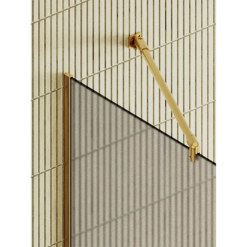 Душевая перегородка Maybah Glass MGD-728-3у 790x1950 в узком профиле Золото стекло бронзовое матовое