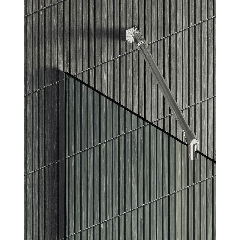 Душевая перегородка Maybah Glass MGD-695-5у 790x1950 в узком профиле Хром матовый стекло прозрачное