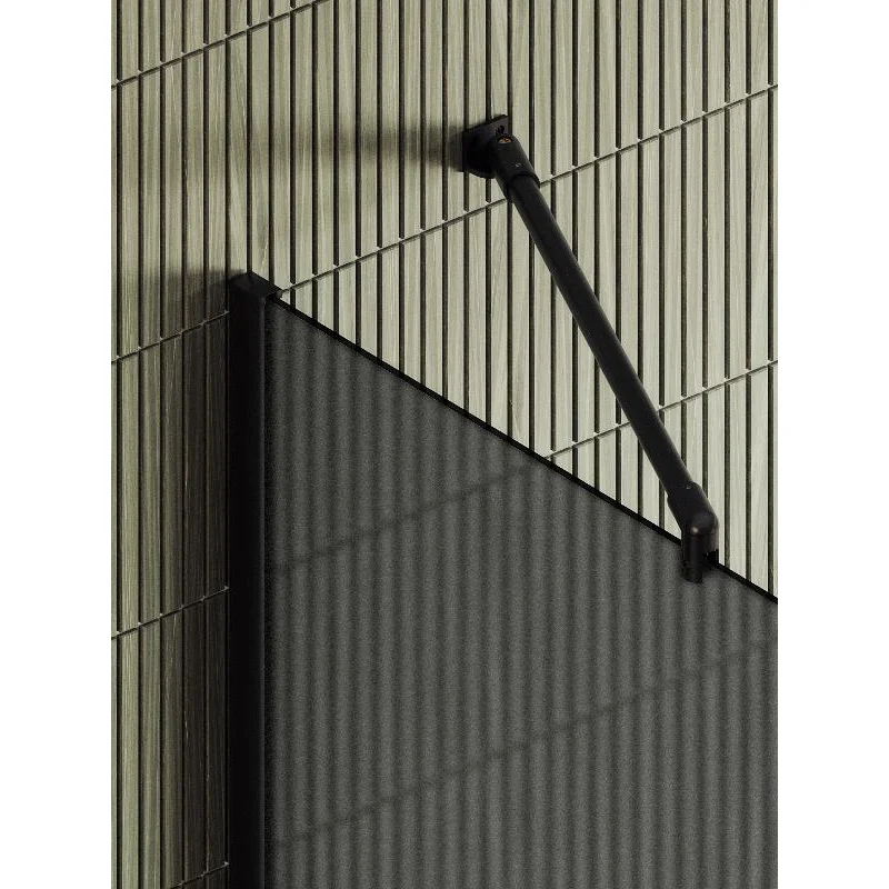 Душевая перегородка Maybah Glass MGD-730-6ш 790x1950 в широком профиле Черный стекло графитовое матовое