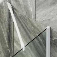 Шторка на ванну Maybah Glass MGV-59-1ш 600x1400 в широком профиле Белый стекло прозрачное