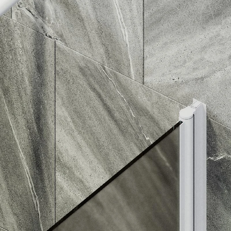 Шторка на ванну Maybah Glass MGV-617-1 700x1400 поворотная на монопетле Белый стекло бронзовое матовое