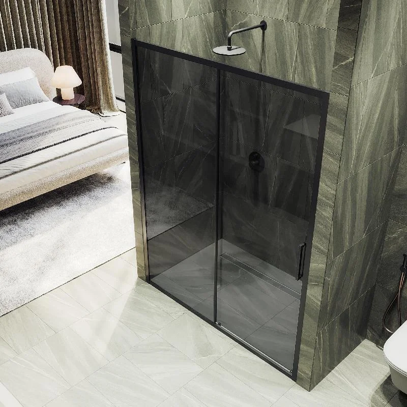 Душевая дверь MaybahGlass , раздвижная,6 мм , Стекло Графит,1950*1200