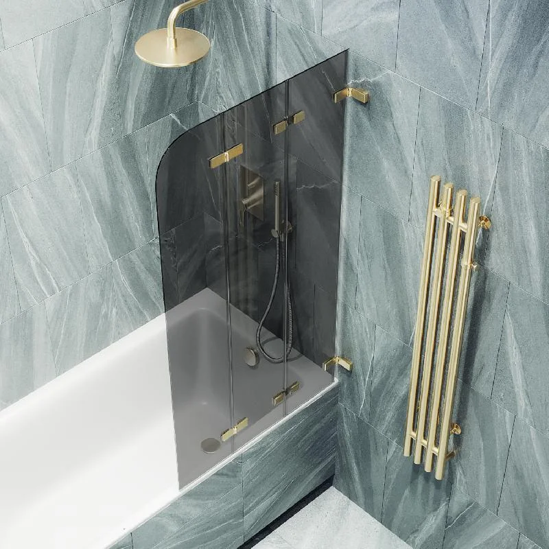 Шторка для ванны MaybahGlass складная 3 секции 1400*750 Стекло 6 мм Графит