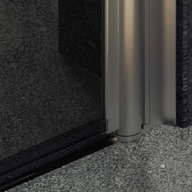 Душевая дверь Maybah Glass MGD-800-5 600x1980 на монопетле Хром матовый стекло графитовое