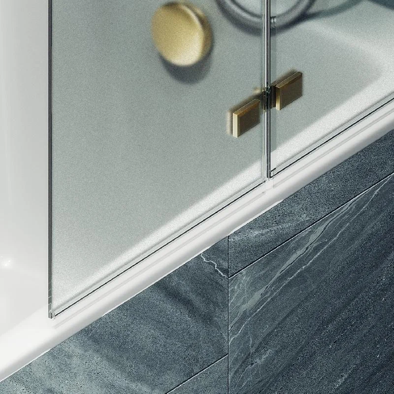 Шторка для ванны MaybahGlass складная 2 секции MaybahGlass 1400*515 Стекло 6 мм Сатин