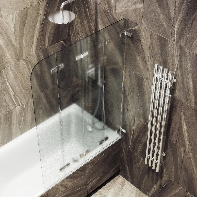 Шторка для ванны MaybahGlass складная 4 секции 1400*980 Стекло 6 мм Сатин