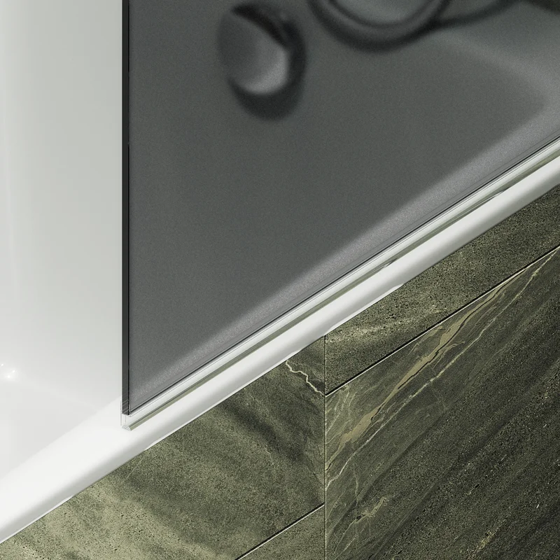 Шторка поворотная MaybahGlass на монопетле 1400*600 6 мм Графит матовый +Полотенцедержатель