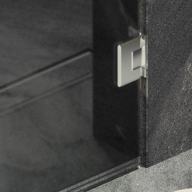 Душевая дверь Maybah Glass MGD-528-4 905x1950 на петлях Хром глянцевый стекло графитовое матовое